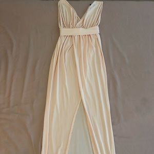 Boohoo Petite Sarah Plunge Drape Maxi Dress